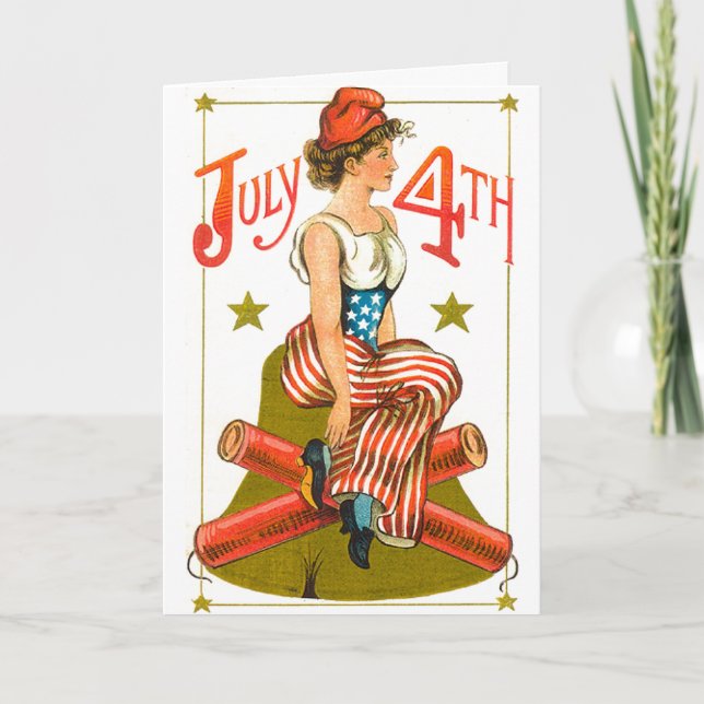 Tarjeta Vintage July 4 (Anverso)