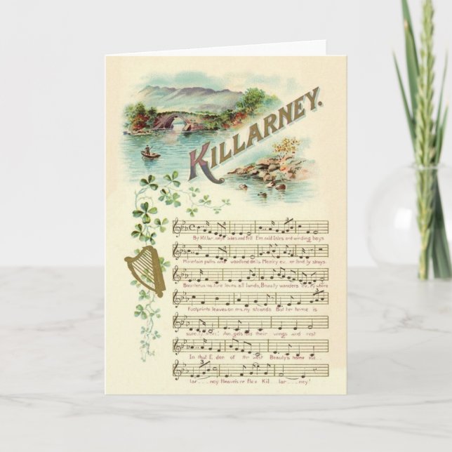 Tarjeta Vintage Killarney Song St. Patrick's Day Card (Anverso)