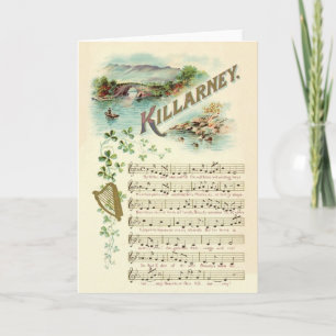 Tarjeta Vintage Killarney Song St. Patrick's Day Card