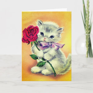 Tarjeta Vintage Kitten