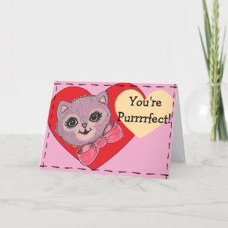 Tarjeta Vintage Kitty blank Folded Greeting Card