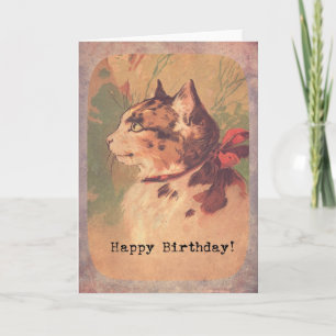 Tarjeta Vintage Kitty, Feliz Cumpleaños