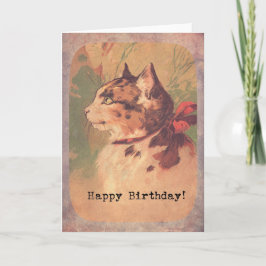 Tarjeta Vintage Kitty, Feliz Cumpleaños