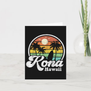Tarjeta Vintage Kona Beach Hawaii Surf Hawaiian Surfing 70