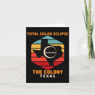 Tarjeta Vintage La Colonia Texas Eclipse Solar Total 2024 