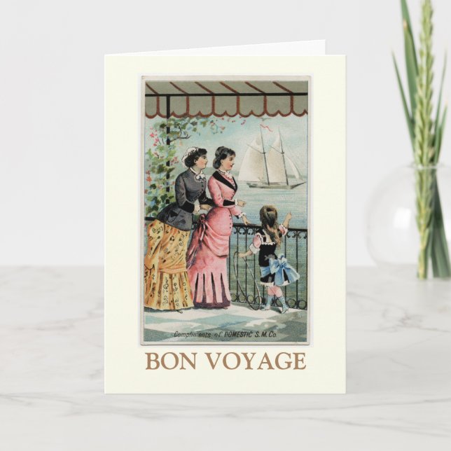 Tarjeta Vintage Ladies, Chica, Voyage Bon (Anverso)