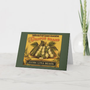 Tarjeta Vintage Lima Beans Greetings