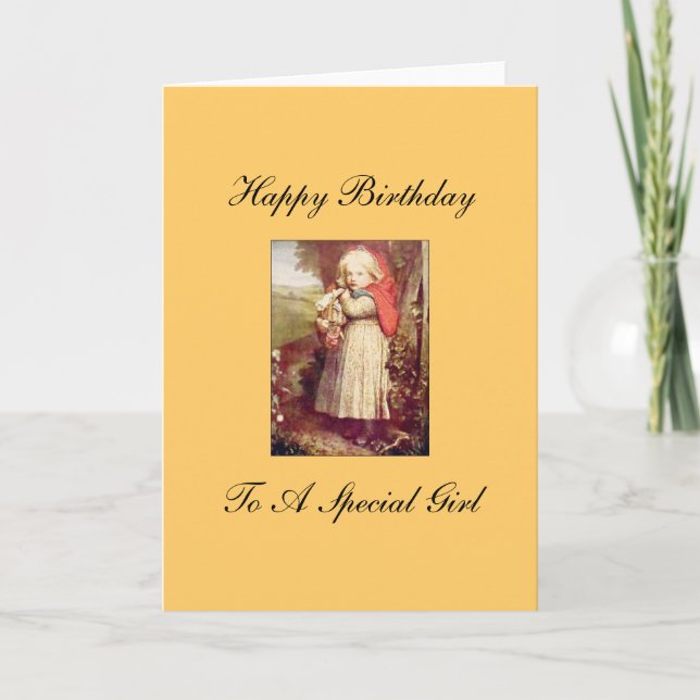 Tarjeta Vintage Little Red Riding Hood (Anverso)