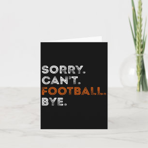 Tarjeta Vintage Lo siento No puedo Fútbol Adiós Divertido