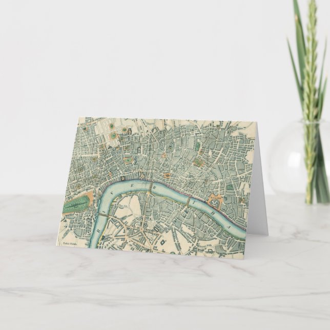 Tarjeta Vintage London Map Notecards (Anverso)