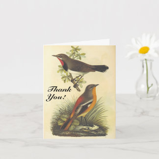 Tarjeta Vintage Look Birds, "¡Gracias!"