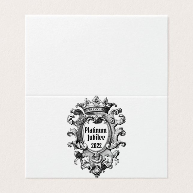 Tarjeta Vintage Look Platinum Jubilee 2022 (Exterior desplegado)