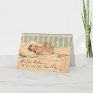Tarjeta Vintage - Los mejores deseos para los nuevos padre