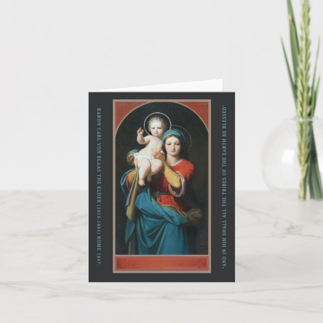 TARJETA VINTAGE MADONNA E HIJO CRISTO (Anverso)