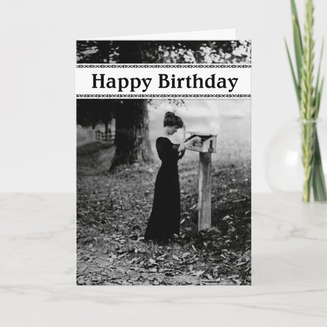 Tarjeta Vintage Mailbox Happy Birthday (Anverso)