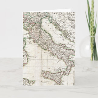 Tarjeta Vintage Map of Italy (1770)
