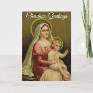 Tarjeta Vintage Mary With Jesus Christmas Greeting Card