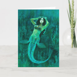 Tarjeta Vintage Mermaid Greetings Card
