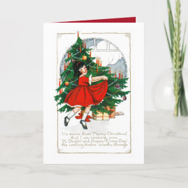 TARJETA VINTAGE MERRY CHRISTMAS GREETING CARD