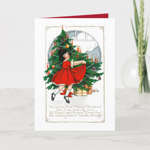 TARJETA VINTAGE MERRY CHRISTMAS GREETING CARD