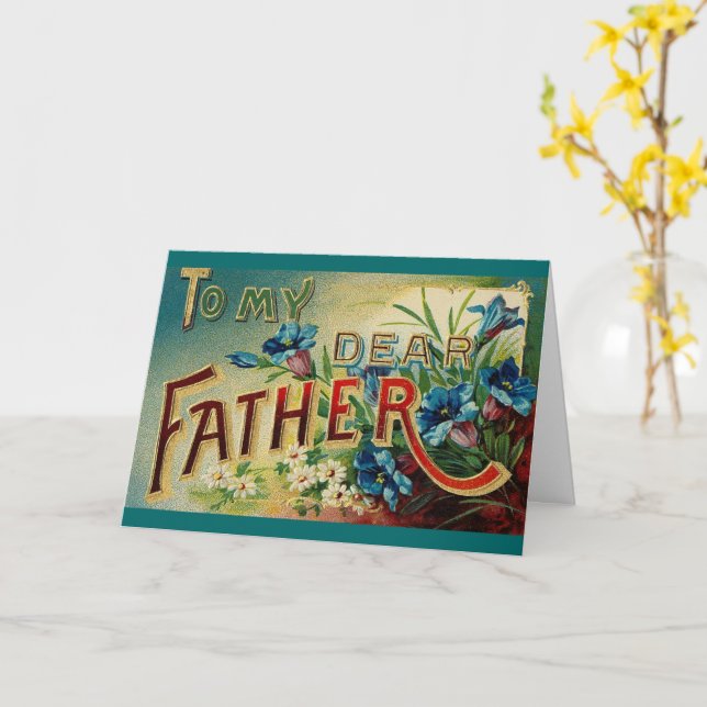Tarjeta Vintage Mi Querido Padre Holiday (flor amarilla)