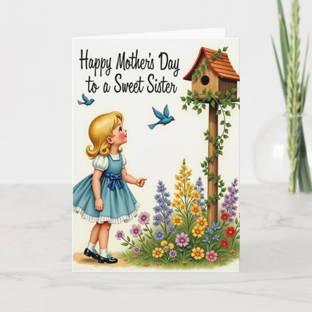 Tarjeta Vintage Mothers Day Art Card (Anverso)