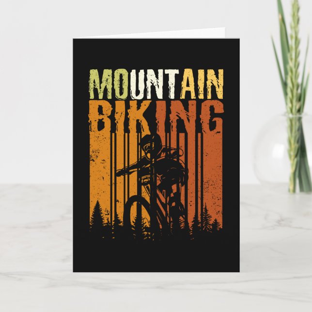 Tarjeta Vintage Mountain Bike Downhill (Anverso)