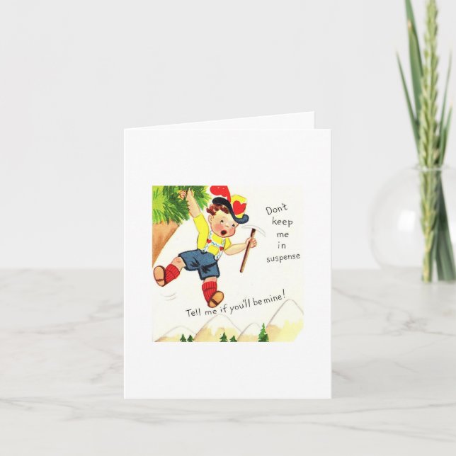 Tarjeta Vintage Mountain Climber Valentine (Anverso)