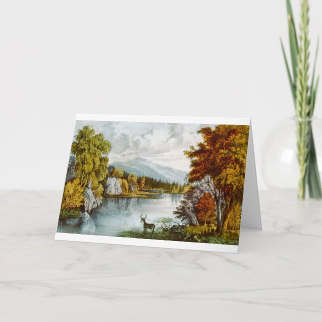 Tarjeta Vintage Mountain Ilustracion (Blank Inside (Anverso)