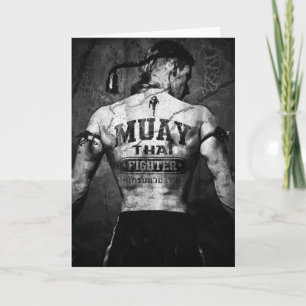 Tarjeta Vintage Muay Thai Fighter