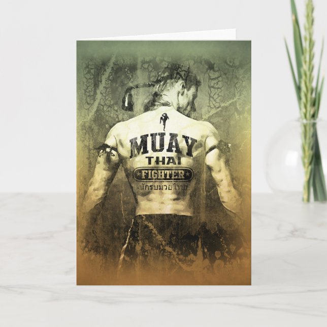 Tarjeta Vintage Muay Thai Fighter (Anverso)