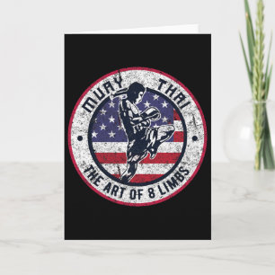 Tarjeta Vintage Muay Thai Karate Boxing Artes marciales mi
