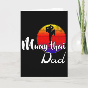 Tarjeta Vintage Muay Thai Papá Retro Atardecer Divertido K