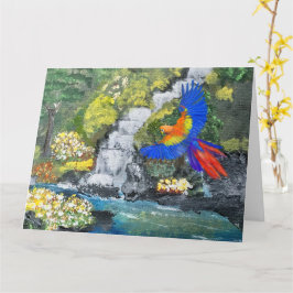 Tarjeta Vintage Multicolor Waterfall Garden Pintura de esc