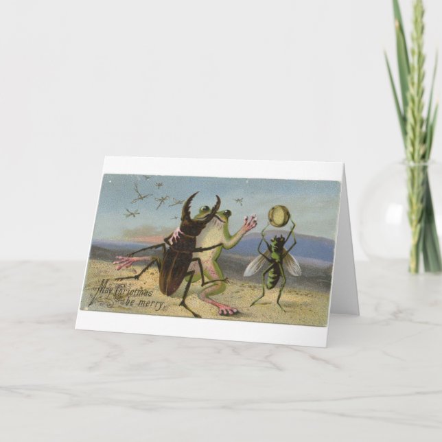 Tarjeta Vintage - Navidades Danza de Alegría, (Anverso)