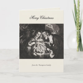 Tarjeta Vintage Navidades religiosos Natividad cristiana