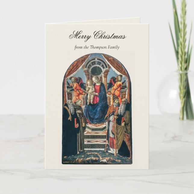 Tarjeta Vintage Navidades religiosos Natividad cristiana (Anverso)