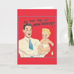 Tarjeta Vintage New Dad Greet Card