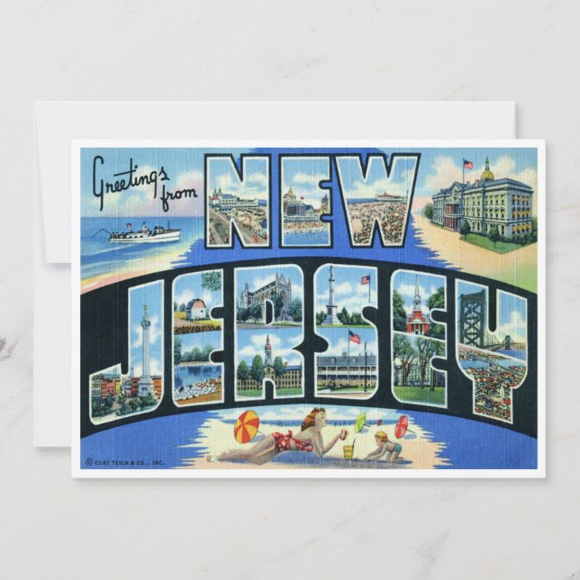 Tarjeta Vintage New Jersey (Anverso)