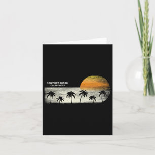 Tarjeta Vintage Newport Beach Ca Ocean Sunset Y Palm Tre