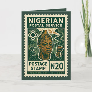 Tarjeta Vintage Nigeria Postage Stamp
