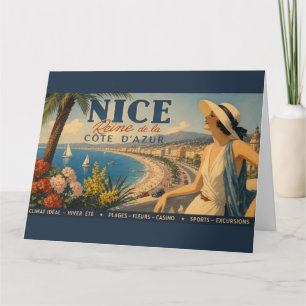 Tarjeta Vintage Niza Reina Costa Azul