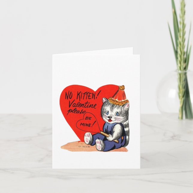 Tarjeta Vintage No Kitten Valentine (Anverso)