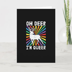 Tarjeta Vintage Oh Deer Soy Lésbico Orgullo LGBT Gay Lesbi