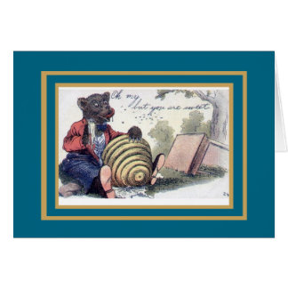 Tarjeta Vintage Oso Miel Eres Dulce