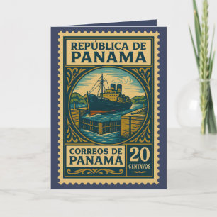 Tarjeta Vintage Panama Postage Stamp