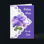 Tarjeta Vintage Pansy Flower Sister-in-law Cumpleaños<br><div class="desc">Flor de Pansy ventilado para tu cuñada cumpleaños</div>