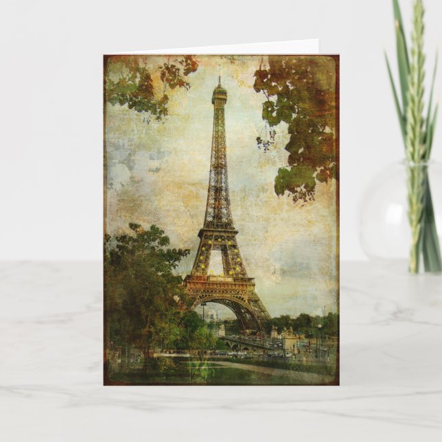 Tarjeta Vintage Paris Greeting Card (Anverso)