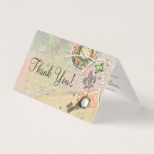 Vintage Paris Shabby French Jewelry Gracias Tarjet