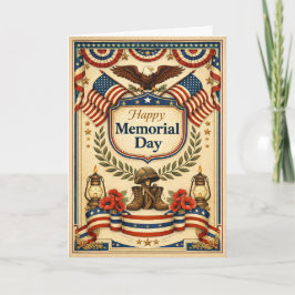 Tarjeta Vintage Patriotic Memorial Day